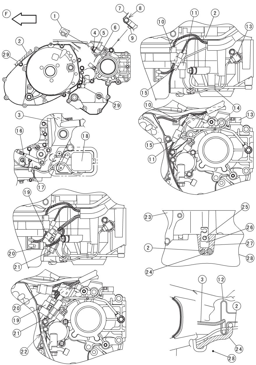 KAWASAKI VN1500 MEAN STREAK - Verlegen von Betätigungszügen, Leitungen und Schläuchen - 1