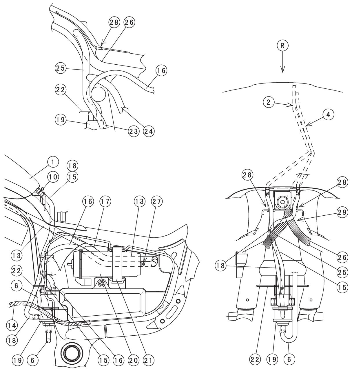 KAWASAKI VN1500 MEAN STREAK - Verlegen von Betätigungszügen, Leitungen und Schläuchen - 1