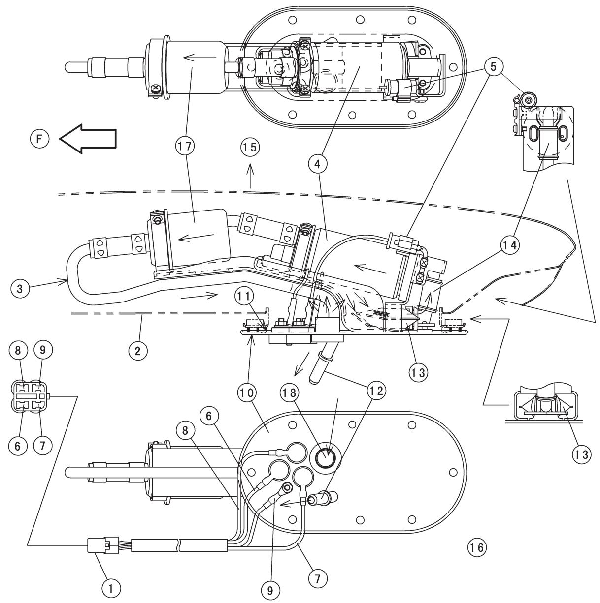 KAWASAKI VULCAN 1500 MEAN STREAK - Verlegen von Betätigungszügen, Leitungen und Schläuchen - 1