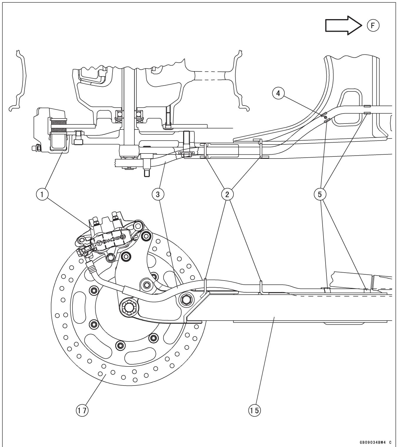 KAWASAKI VULCAN 1500 MEAN STREAK - Verlegen von Betätigungszügen, Leitungen und Schläuchen - 1