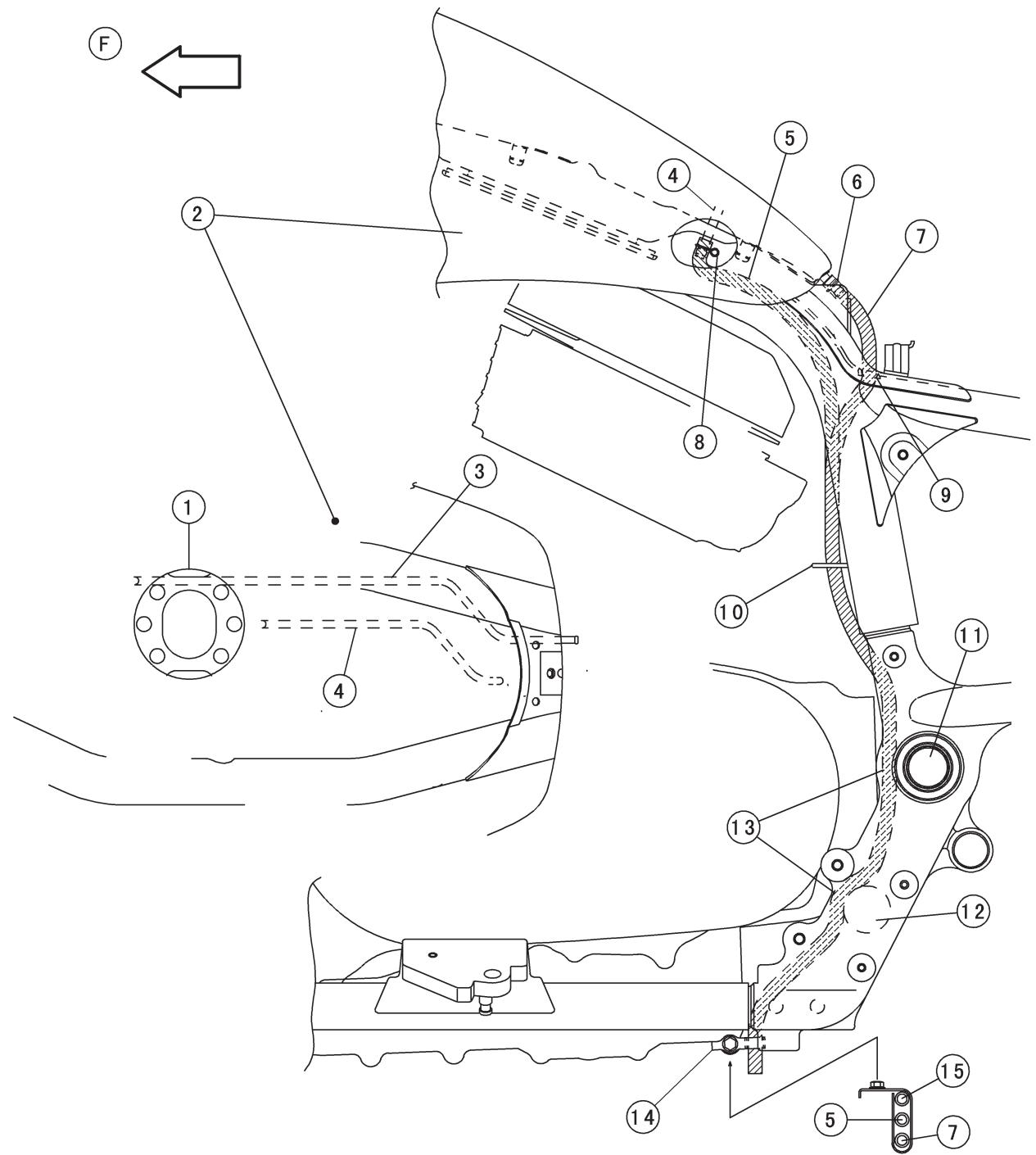KAWASAKI VULCAN 1500 MEAN STREAK - Verlegen von Betätigungszügen, Leitungen und Schläuchen - 1