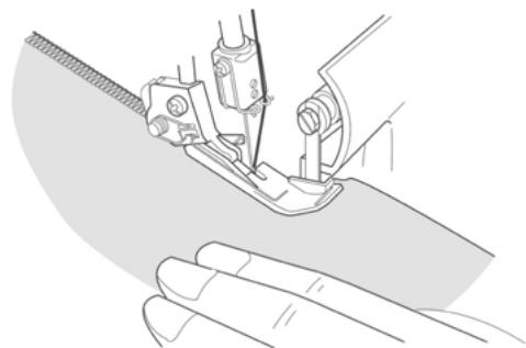 PFAFF SURJETEUSE 1230 OL - 2)Réalisation d'une couture d'assemblage décoratif - 4