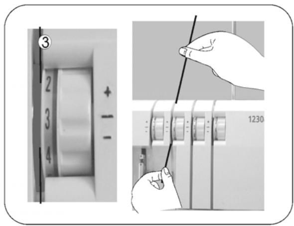 PFAFF SURJETEUSE 1230 OL - 3) Enfilage de l'aiguille droite (Verte) - 3