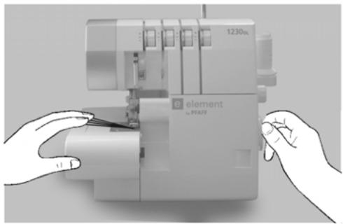 PFAFF SURJETEUSE 1230 OL - 21.DEGAGEMENT DE LA CHAINETTE ET TEST DE COUTURE - 1