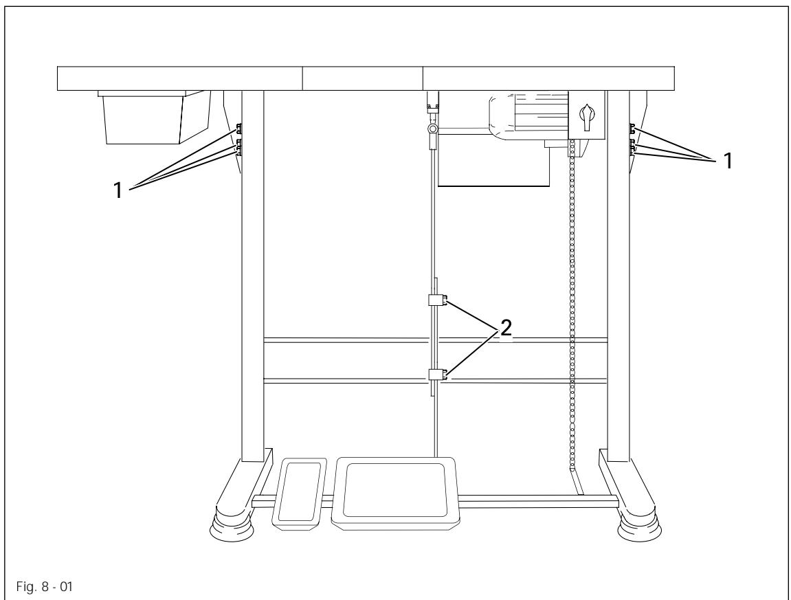 PFAFF 335 - Réglage en hauteur de la plaque de table - 1