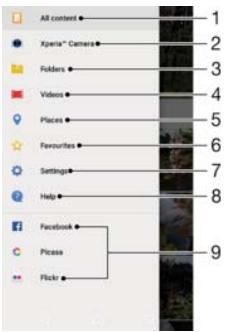 SONY XPERIA XA1 ULTRA - Album home screen menu - 1