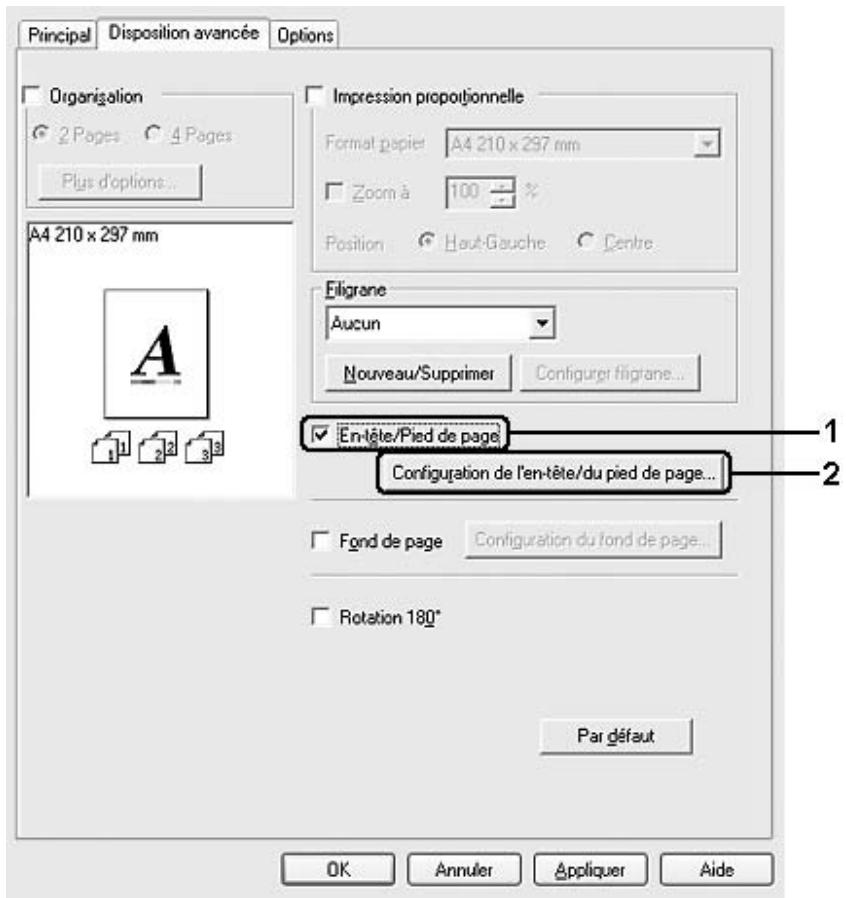 EPSON ACULASER C2800DTN - Utilisation d'en-têtes et pieds de page - 1