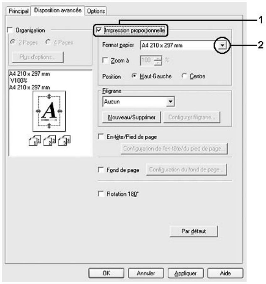 EPSON ACULASER C2800DTN - Pour redimensionner automatiquement les pages en fonction du format du papier : - 1