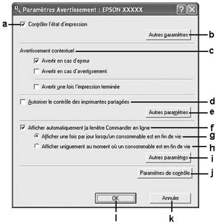 EPSON ACULASER C2800DTN - Paramètres de notification - 1