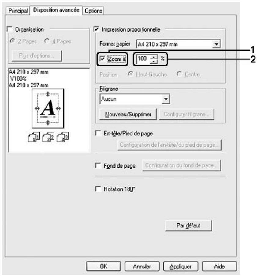 EPSON ACULASER C2800DTN - Redimensionnement des pages selon un pourcentage déterminé - 1