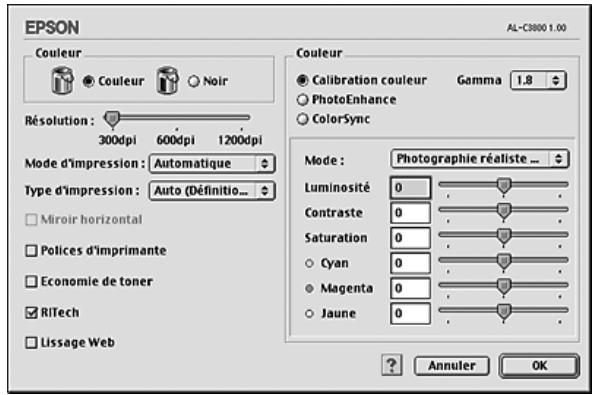 EPSON ACULASER C3800DTN, ACULASER C3800N, ACULASER C3800DN - Pour les utilisateurs de Mac OS 9 - 1