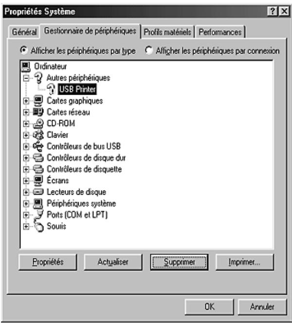 EPSON ACULASER C3800DTN, ACULASER C3800N, ACULASER C3800DN - Sélectionnez l'onglet Gestionnaire de périphériques. - 3
