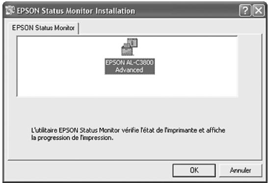 EPSON ACULASER C3800DTN, ACULASER C3800N, ACULASER C3800DN - Dans la boîte de dialogue qui s'affiche, assurez-vous que l'icône de votre imprimante est sélectionnée et cliquez sur OK. - 1