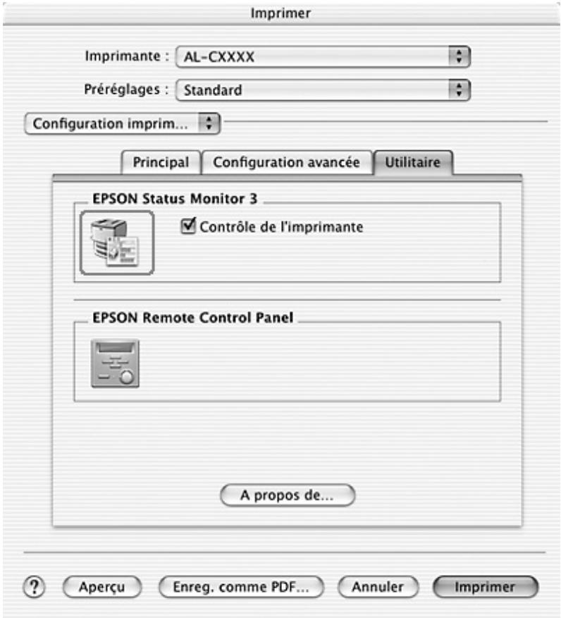 EPSON ACULASER CX11NF - Ouverture de l'utilitaire EPSON Status Monitor 3 - 1