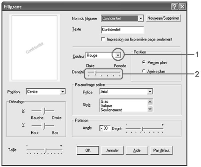 EPSON ACULASER CX11NF - Utilisation d'un filigrane - 2