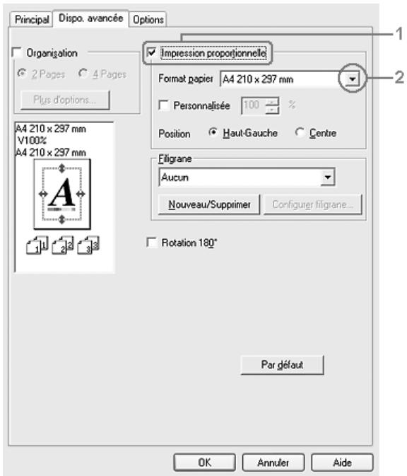 EPSON ACULASER CX11NF - Pour redimensionner automatiquement les pages en fonction du format du papier : - 1