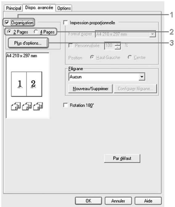 EPSON ACULASER CX11NF - Modification de l'organisation d'une impression - 1