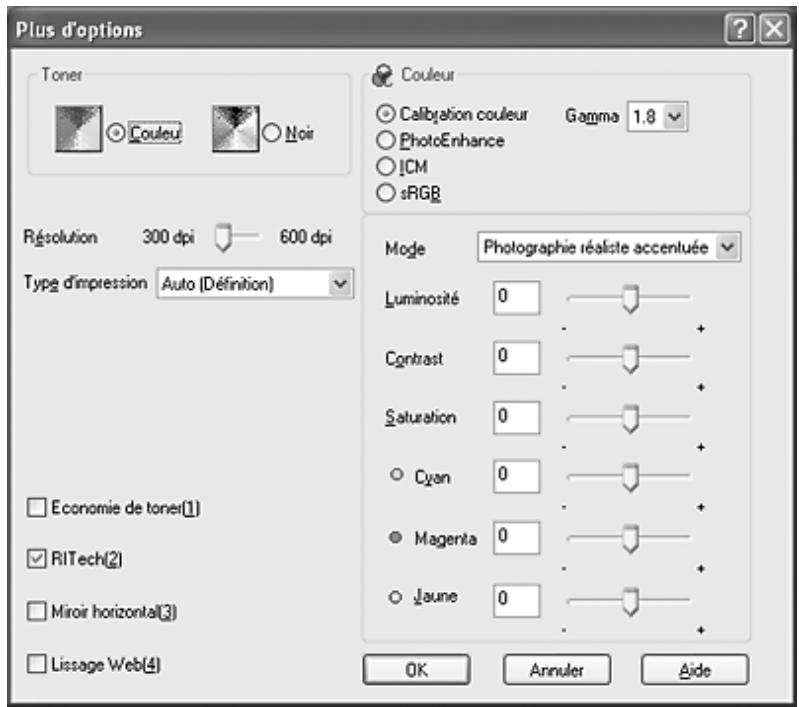 EPSON ACULASER CX11NF - Personnalisation des paramètres d'impression - 1