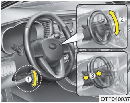 KIA OPTIMA HYBRIDE 2011 - AVERTISSEMENT -Réglage du volant - 1