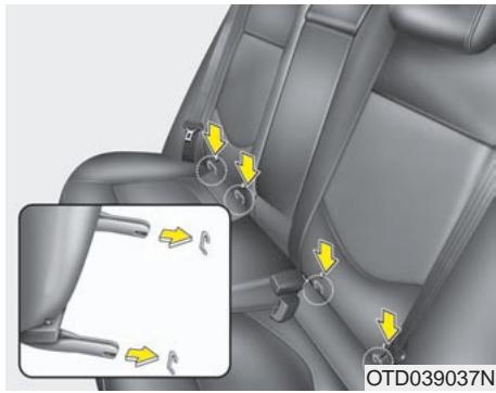 KIA OPTIMA HYBRIDE 2011 - A VERTISSEMENT - Ceintures de sécurité non utilisées - 1