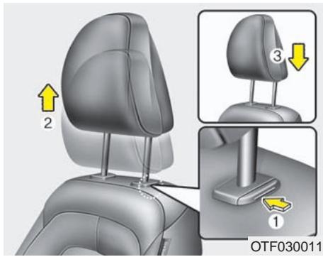 KIA OPTIMA HYBRIDE 2011 - Réglage de la hauteur - 1