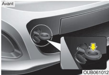 KIA RIO 2011 - Crocket de remorquage amovible (avant) (si équipé) - 1