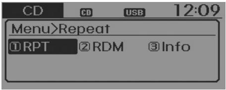 KIA RIO 2011 - MENU : Audio CD - 1