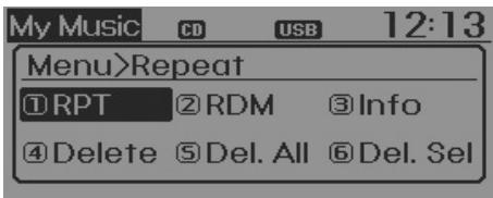 KIA RIO 2011 - MENU : mode My Music - 1