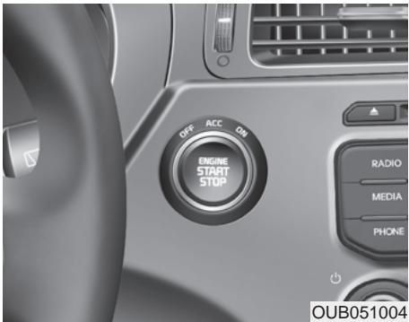 KIA RIO 2011 - BOUTON DE DEMARRAGE/ARRÉT DU MOTEUR (SI ÉQUIPÉ) - 1