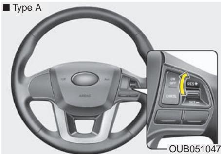 KIA RIO 2011 - Pour régler le régulateur à une vitesse : - 2