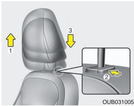 KIA RIO 2011 - Réglage vers l'avant ou l'arrière - 1