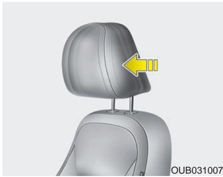 KIA RIO 2011 - AVERTISSEMENT - Demontage et réglage de l'appuie-tête - 1
