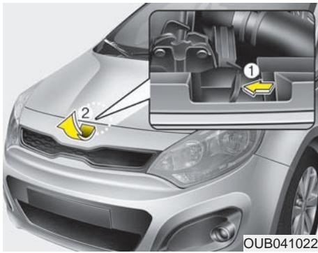 KIA RIO 2011 - Ouverture du capot - 1