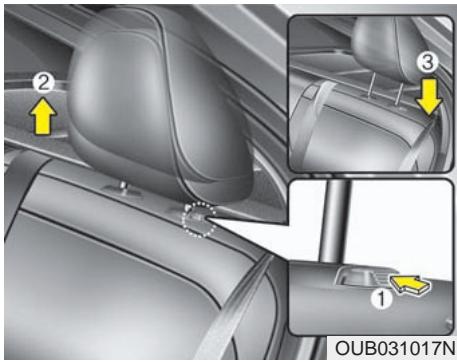 KIA RIO 2011 - Réglage de la hauteur (si équipé) - 1