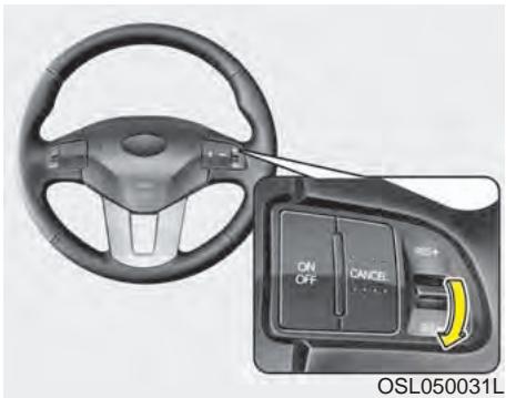 KIA SPORTAGE 2011 - Pour augmenter la vitesse régée : - 1