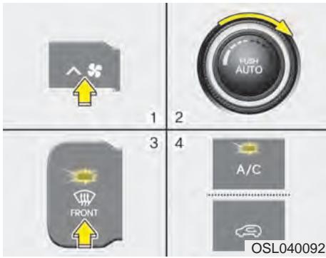KIA SPORTAGE 2011 - Dégivrage de la face interieure du pare-brise - 1
