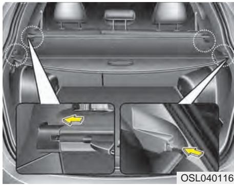 KIA SPORTAGE 2011 - Couvre-bagages de sécurité (si équipé) - 1