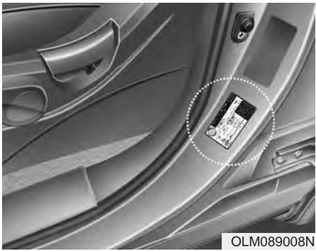 KIA SPORTAGE 2011 - ÉTIQUETTE DES PNEUS - 1
