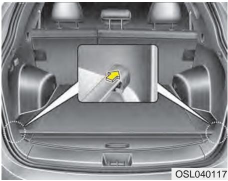 KIA SPORTAGE 2011 - Couvre-bagages de sécurité (si équipé) - 2