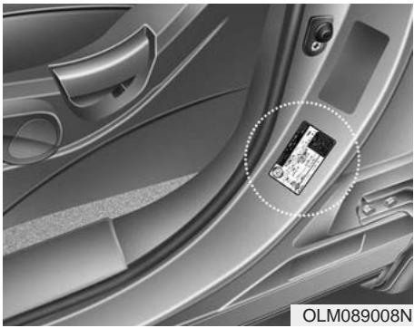 KIA SPORTAGE 2012 - ÉTIQUETTE DES PNEUS - 1