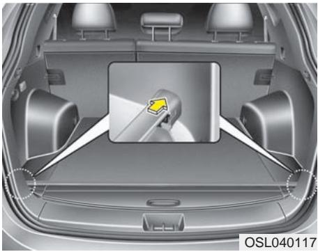 KIA SPORTAGE 2012 - Couvre-bagages de sécurité (si équipé) - 2