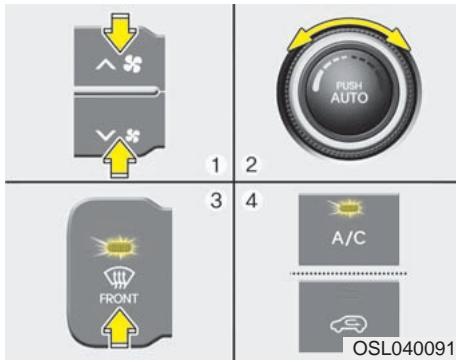 KIA SPORTAGE 2012 - Dégivrage de la face extérieure du pare-brise - 1