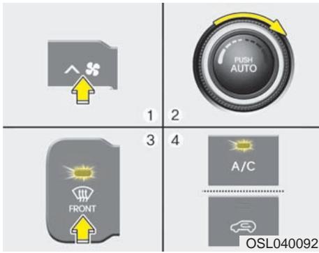 KIA SPORTAGE 2012 - Dégivrage de la face interieure du pare-brise - 1