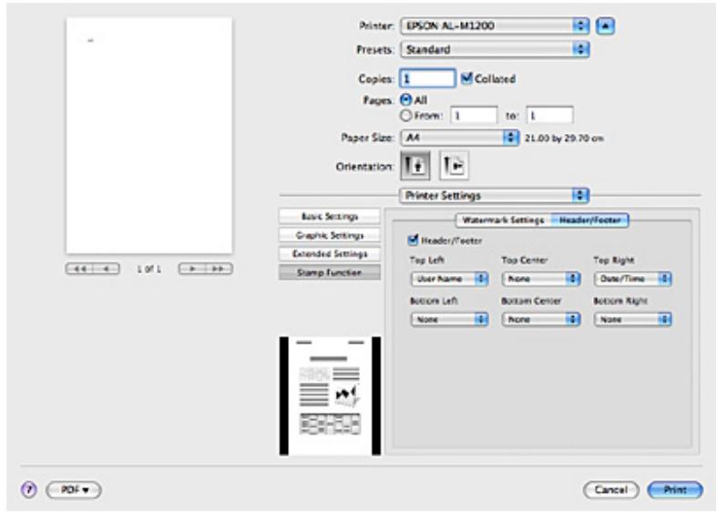 EPSON ACULASER M1200, ACULASER M1400, M1200, M1400 - Impression d'en-têtes et de pieds de page (AcuLaser M1200 uniquement) - 1