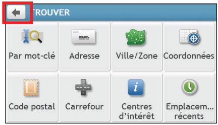 MIO MIVUE DRIVE 55 - Comment utiliser le bouton RETOUR de la barre de titre ? - 1