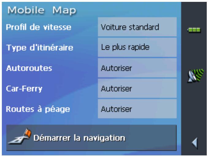 CLARION MAP 360 & MAP360 - Tapez sur la commande démarrer la navigation. - 1