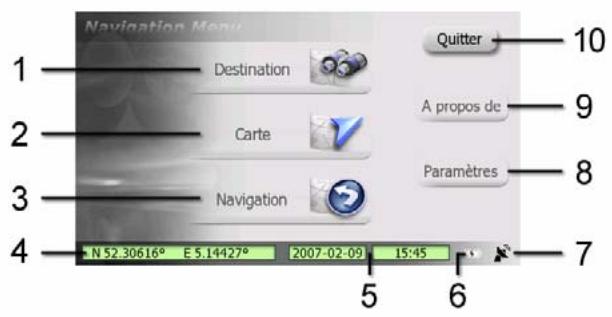 CLARION MAP 670 & MAP670 - Menu principal (Menu de navigation) - 1