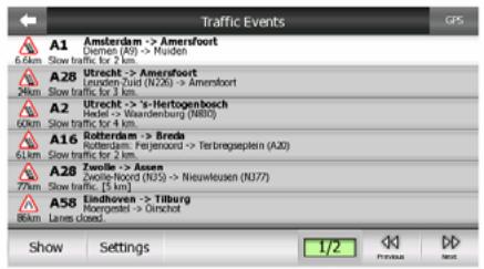 CLARION MAP 670 & MAP670 - Liste des messages TMC - 1