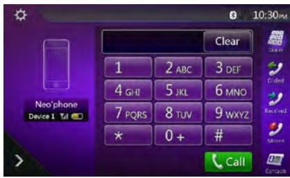 CLARION NX405EC - Réalisation d'un appel à l'aide du clavier à l'écran - 1