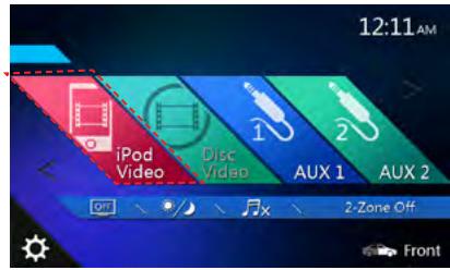 CLARION NX405EC - Fonctionnement du menu ipod video - 1